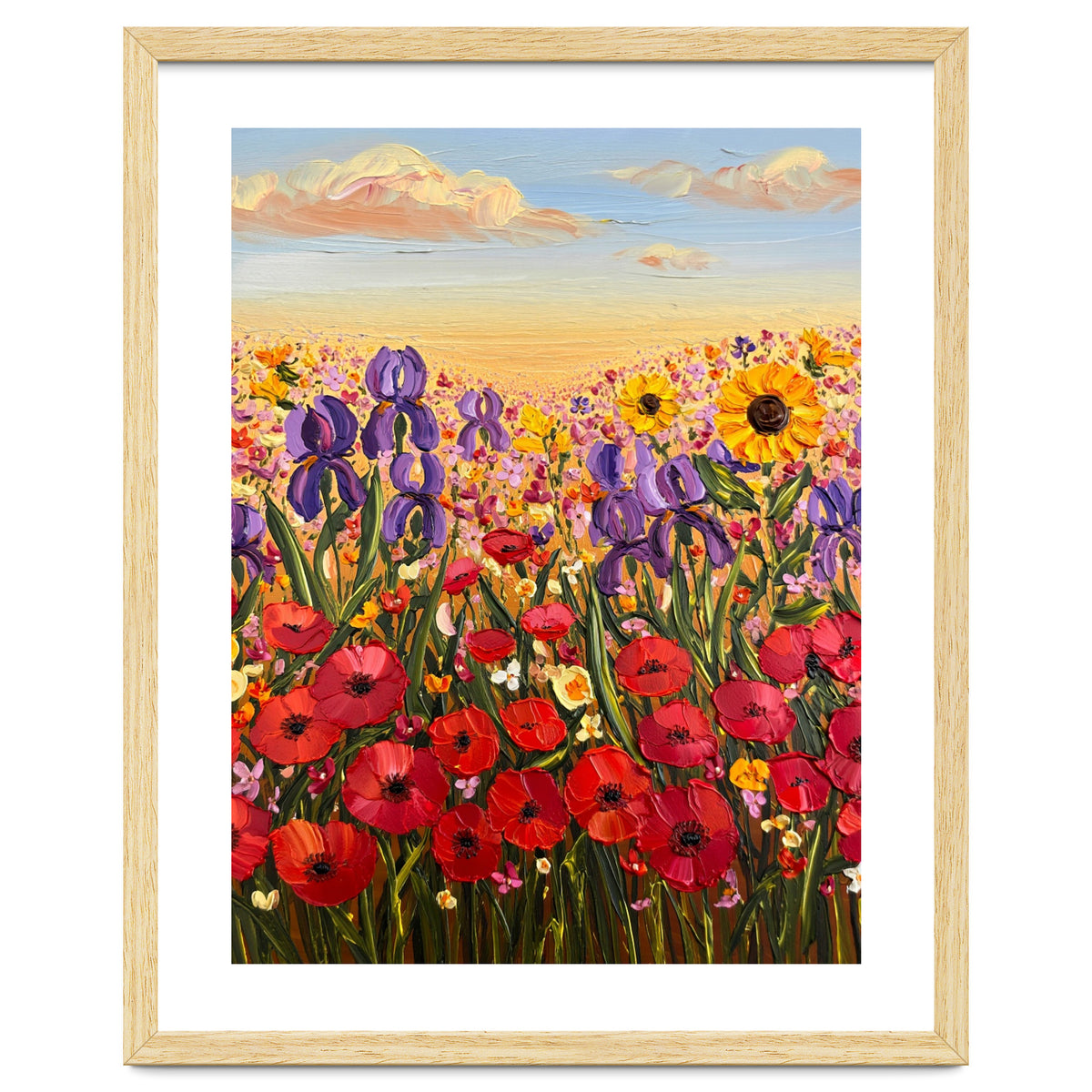 Vibrant Wildflower Field Oil Painting