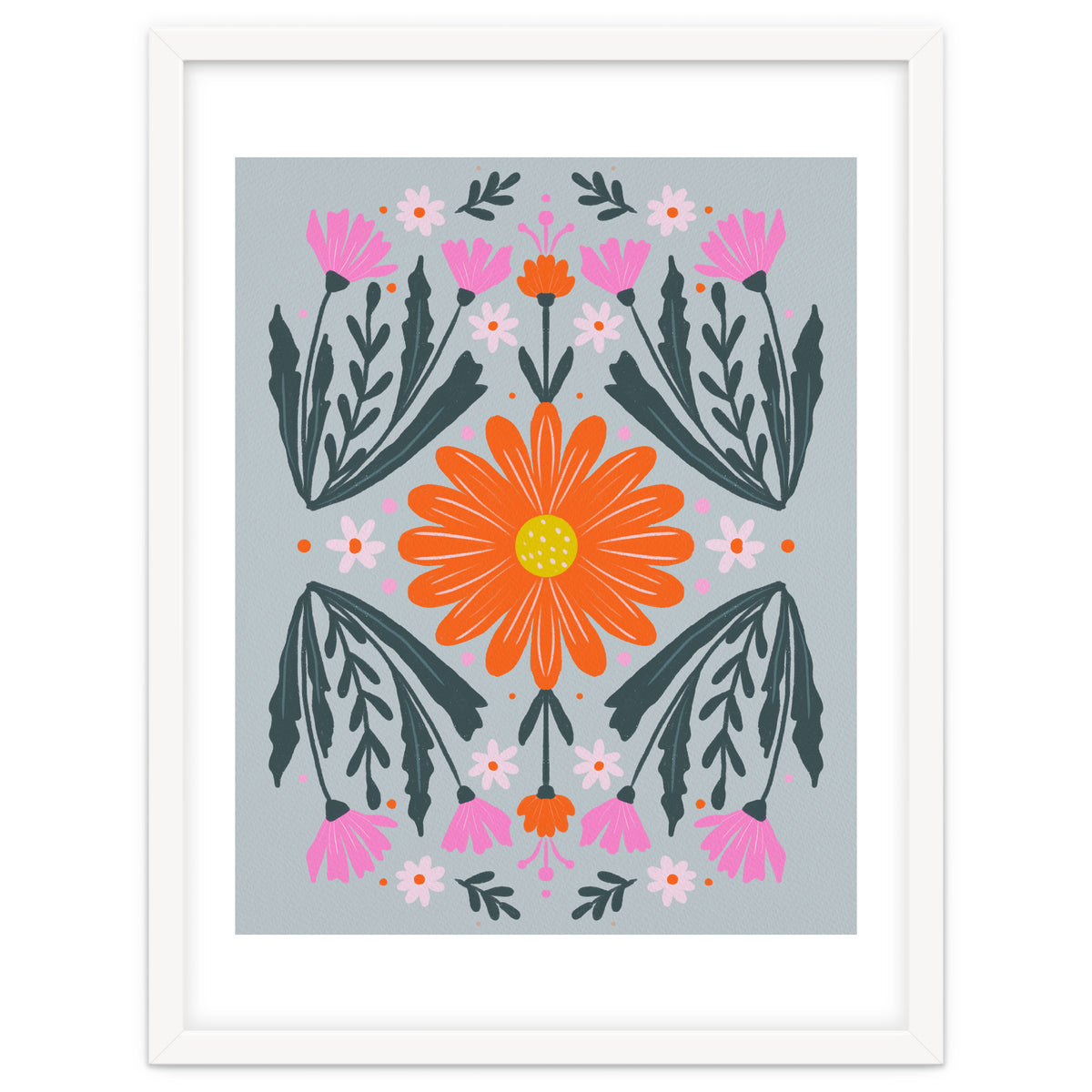 Orange Flower with pink buds