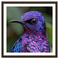 Vibrant Purple Bird With Water Droplets