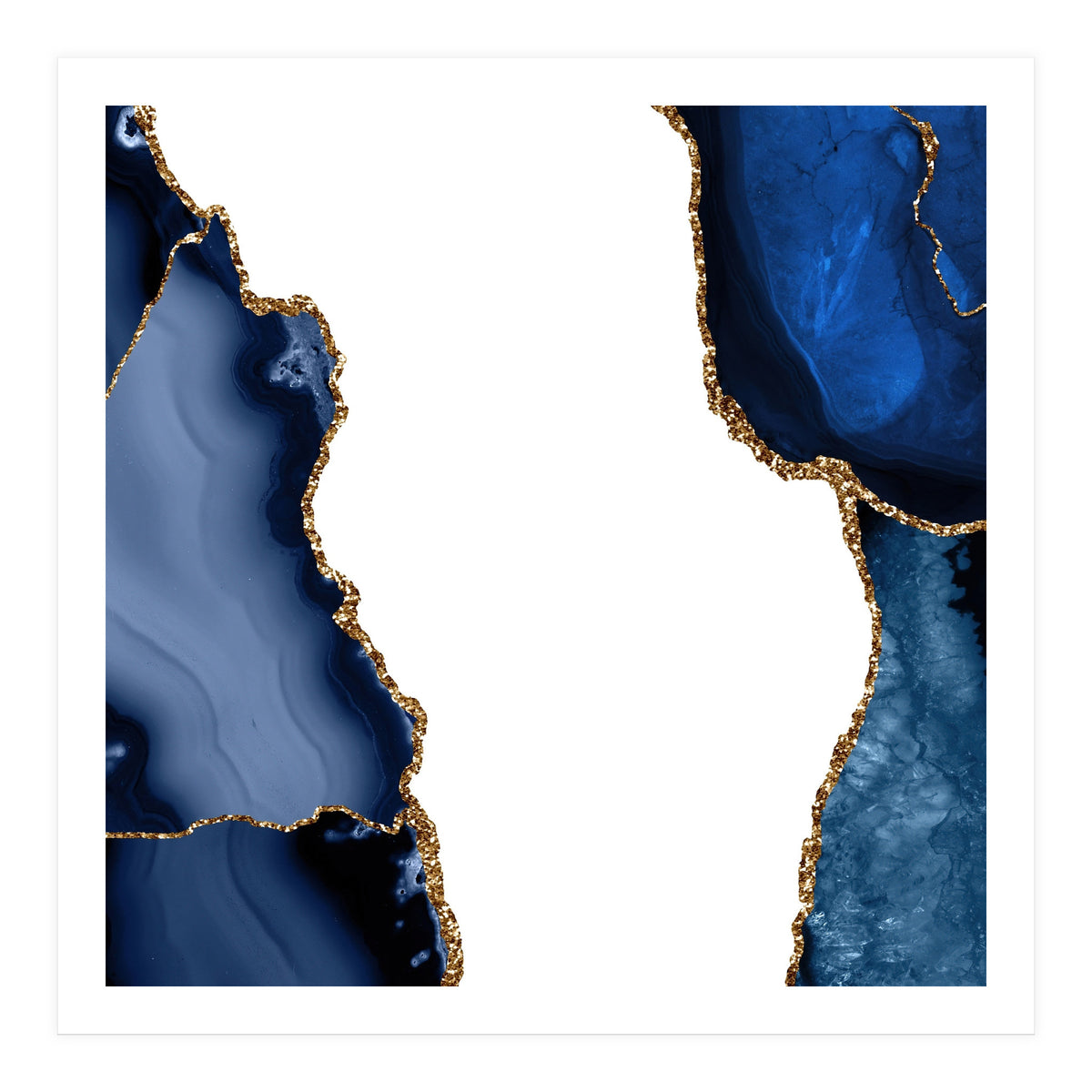 Navy & Gold Agate Texture 29  (Print Only)