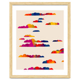 Totem Clouds, Colorful Sky Vibrant Eclectic Bohemian, Abstract Positivity Good Vibes Boho Contemporary Modern Painting thumbnail