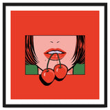 Pop Art Cherry Bold Lips With A Classic Design thumbnail