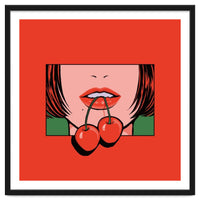 Pop Art Cherry Bold Lips With A Classic Design