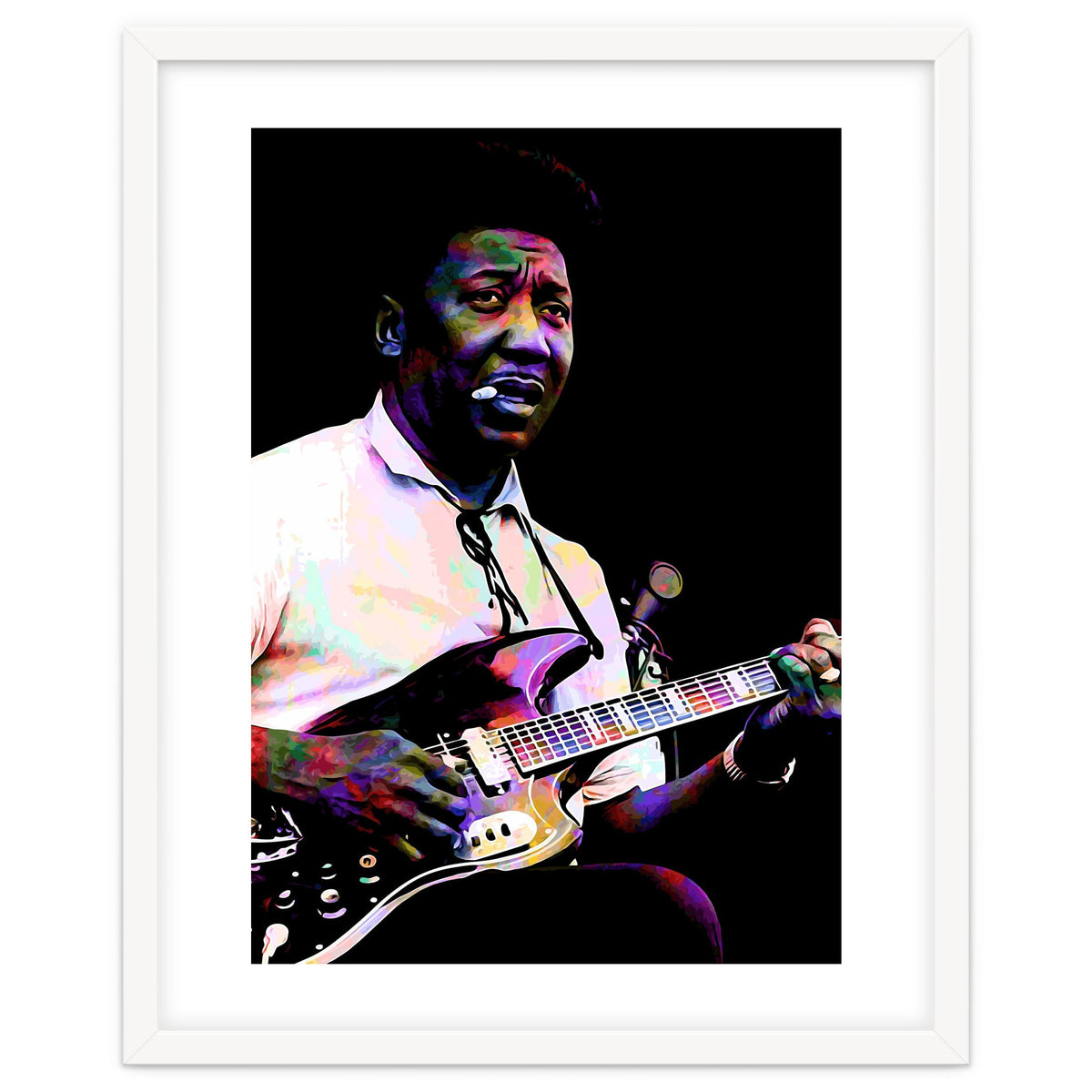 Muddy Waters American Blues Singer Legend Colorful Art