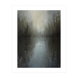 Ethereal Rainy Lake Forest Oil Painting (Print Only) thumbnail