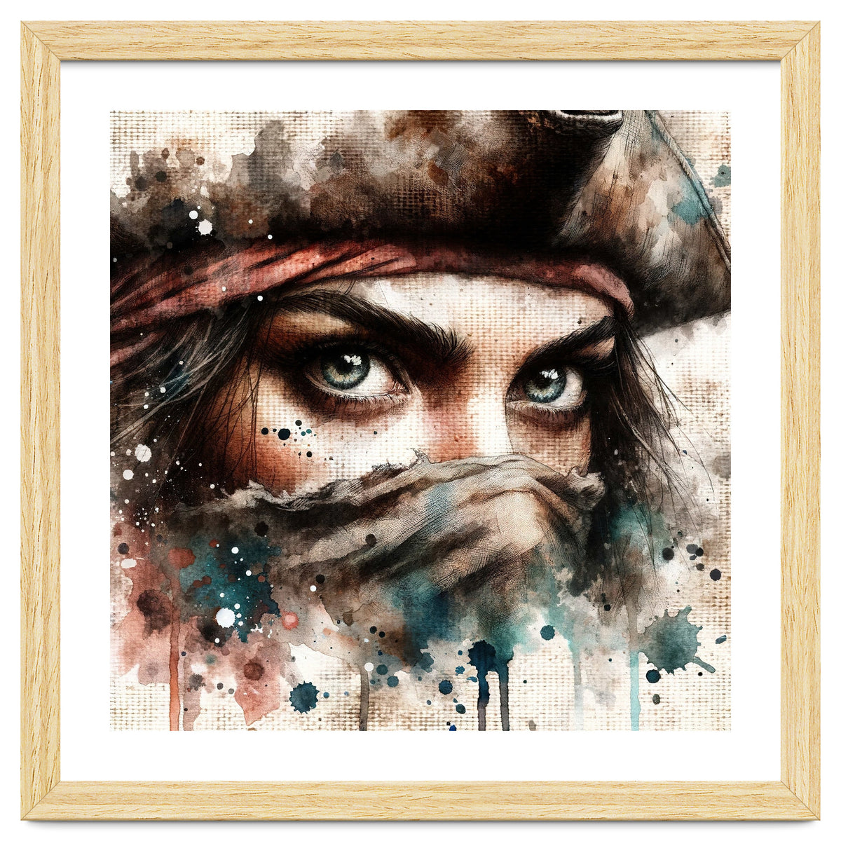 Watercolor Pirate Woman #1