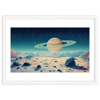 Alien Horizon: Saturn-Inspired Planetary Landscape