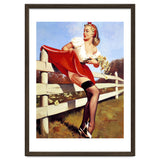 Pinup Girl Stacked On The Farm Fance thumbnail