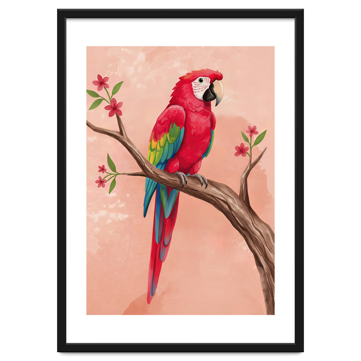 Red Macaw Parrot Bird Forest