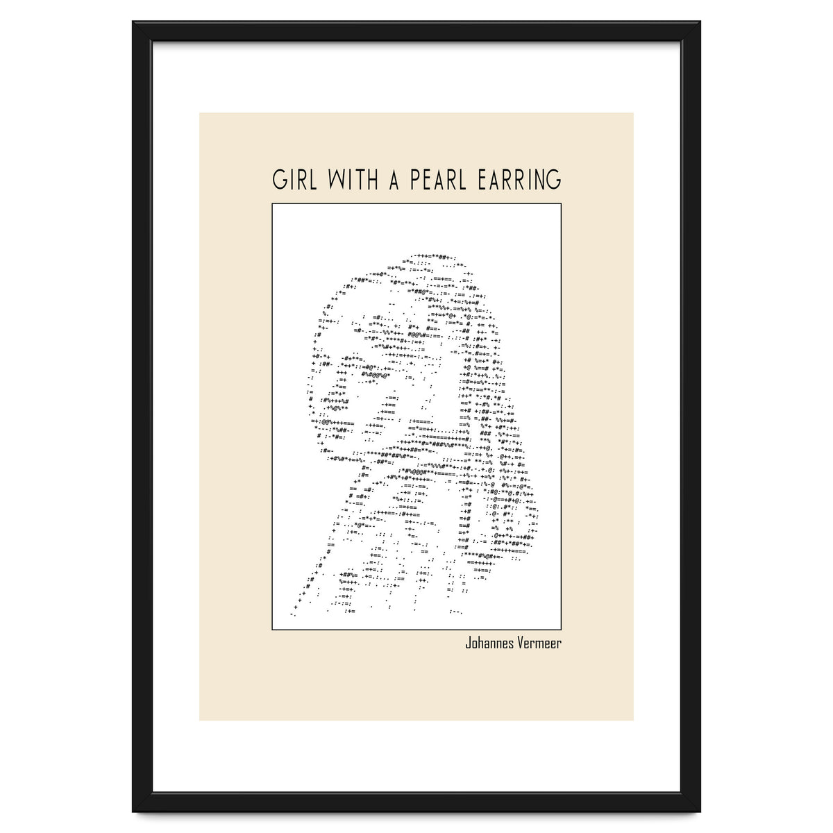 Girl With A Pearl Earring Johannes Vermeer Ascii Art