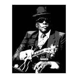 John Lee Hooker American Blues Guitarist in Grayscale (Print Only) thumbnail
