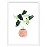 Home Plant | Ceramic Botanical Planter Illustration | Minimal Bohemian Watercolor Painting Polka Dot thumbnail