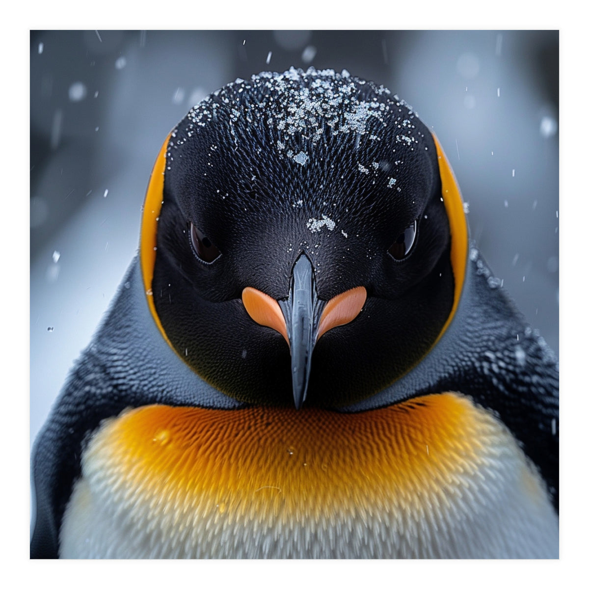 Close Up King Penguin In The Snow (Print Only)