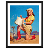 Pinup Sexy Woman Posing With A Hot Teapot thumbnail