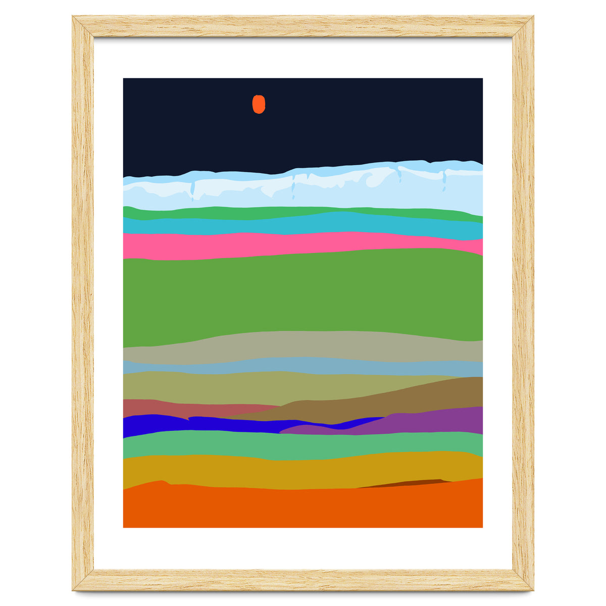 Iceland, Abstract Nature Travel Landscape, Eclectic Rainbow Retro Concept, Colorful Boho Modern Contemporary