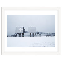 First aid house in the winter seascape