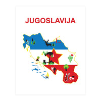 Yugoslavia Map (Print Only)