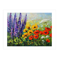 Radiant Summer Wildflower Meadow Oil Painting (Print Only)