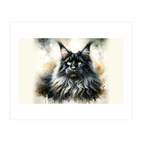 Majestic Long Haired Cat Portrait (Print Only)