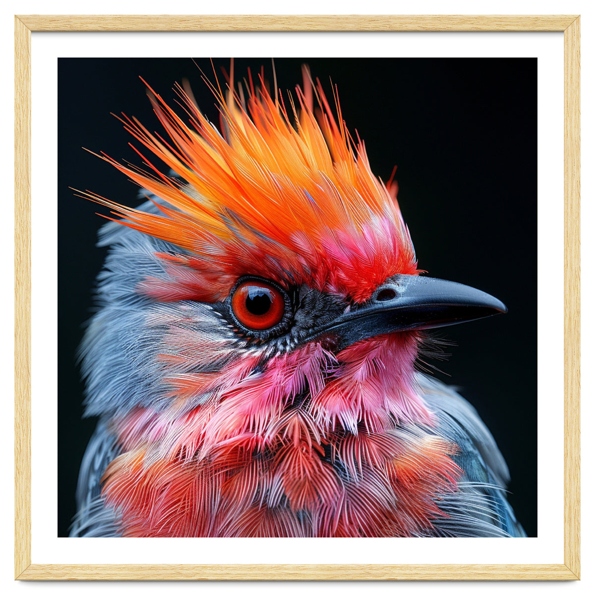 Close Up Of Exotic Bird With Vibrant Plumage