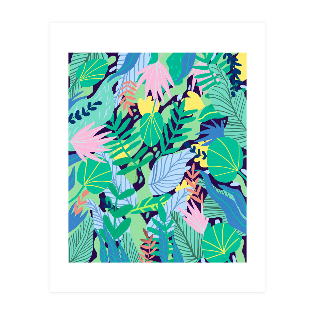Wild Garden | Eclectic Contemporary Boho Jungle | Forest Meadow Botanical Nature Plants (Print Only)