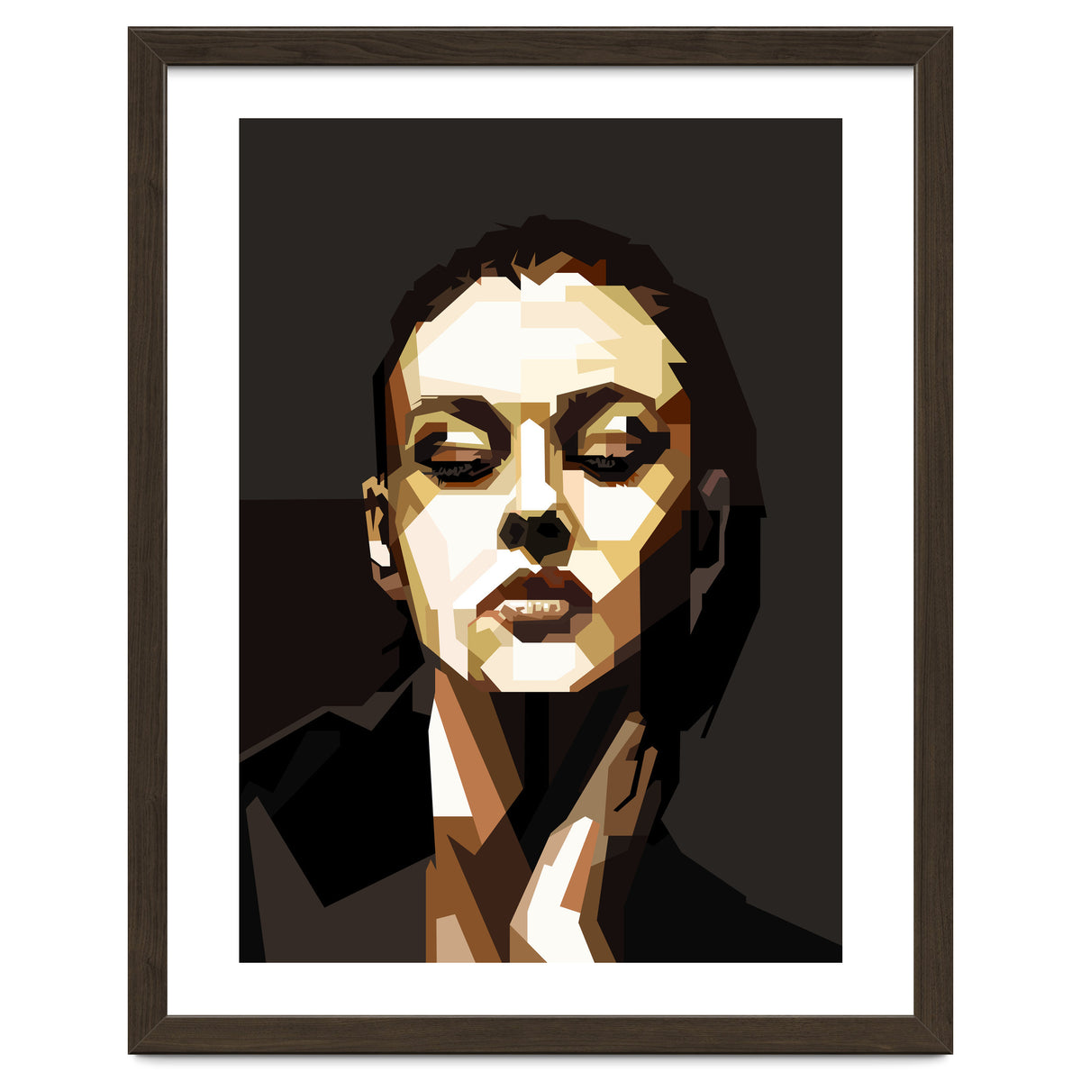 Monica Bellucci Hollywood Actress Retro Style Geometric Illustration