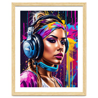 Girl In Headphones, Graffiti