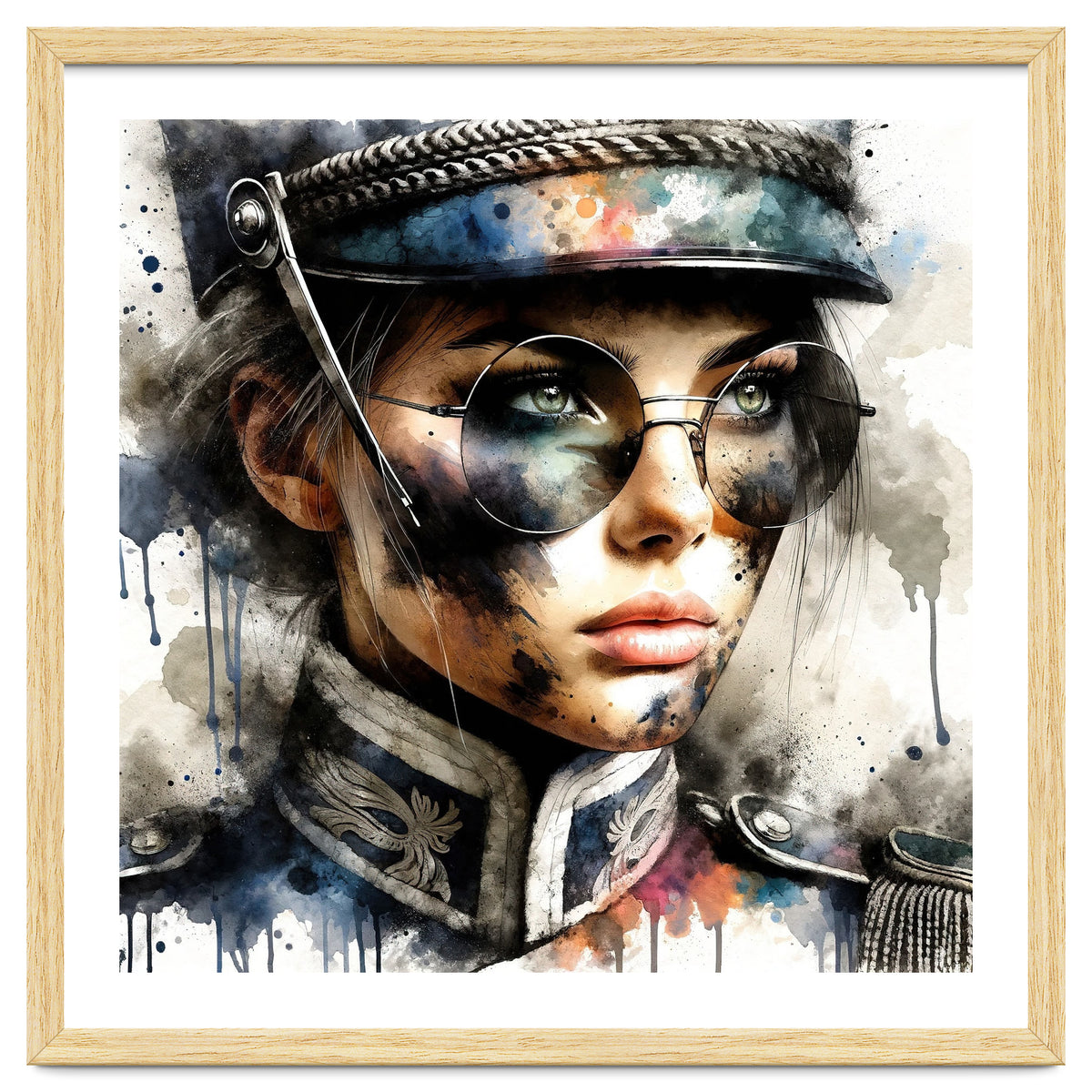 Watercolor Napoleonic Soldier Woman #5