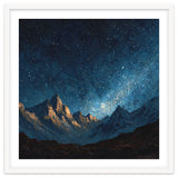 Starry Night Over Majestic Mountains Impasto Oil Painting Style thumbnail
