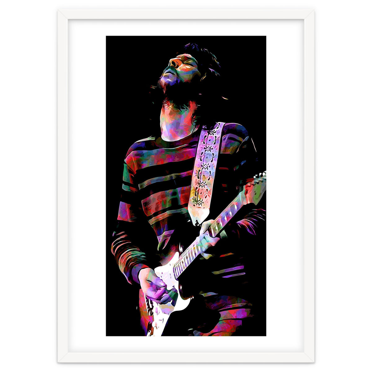 Eric Clapton American Rock and Blues Guitarist in Colorful