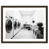 Minimalist Black and White Laundry Room Art, Washing Machine Photography thumbnail