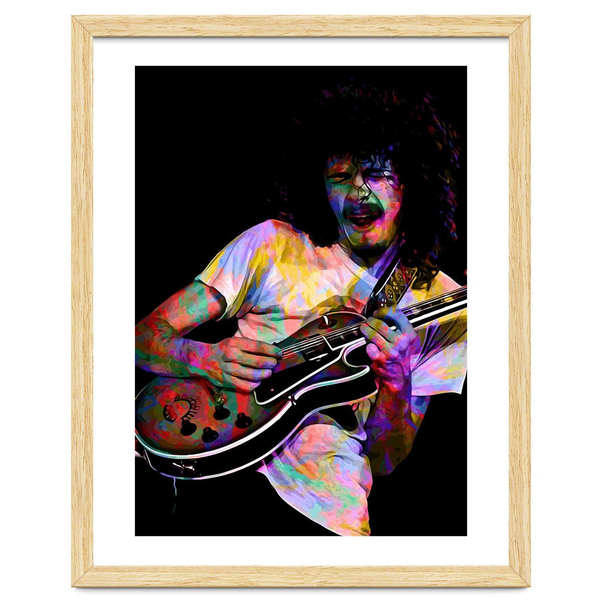Carlos Santana . American Rock Guitarist Legend Colorful