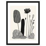 Abstract Black And White Botanical Illustration With Organic Shapes thumbnail