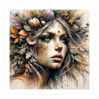 Harvest Crown Druid Woman Portrait (Print Only)