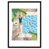 Click, Summer Travel Poolside Swim, Moroccan Tiles Staycation Vacation Holiday, Bohemian Woman Swimsuit Fashion Pose thumbnail