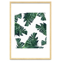 Banana Leaf Watercolor Painting, Tropical Nature Botanical Palm Illustration Bohemian Minimal Luxe