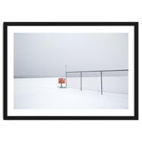 Detour sign in the snow beach thumbnail
