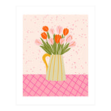 Tulips in a vase - pink and orange (Print Only) thumbnail