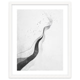 Abstract Black And White Ink Flowing Lines With Splatter thumbnail