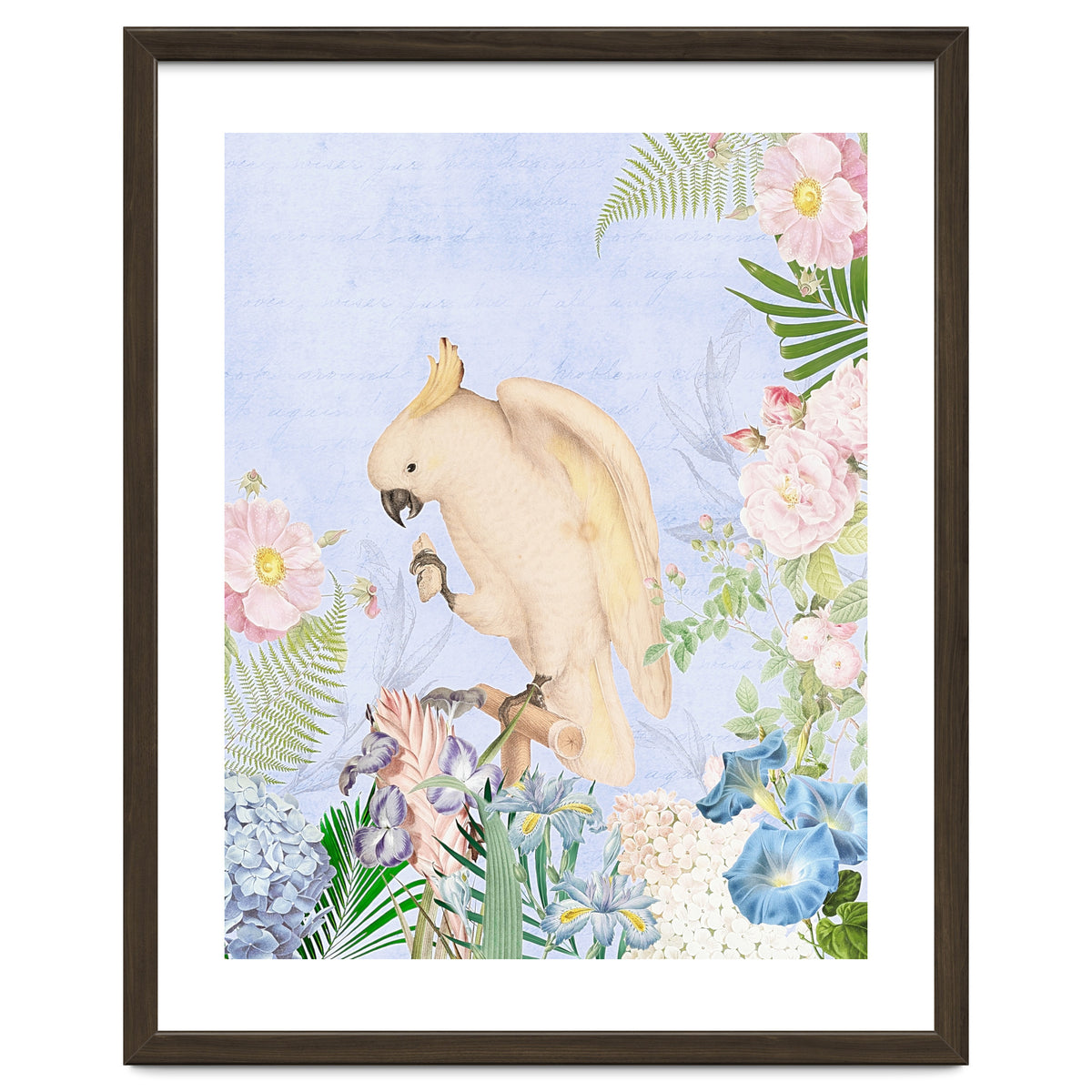 White Cockatoo In Flower Jungle