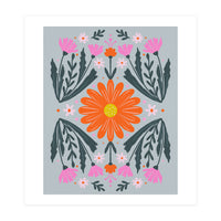 Orange Flower with pink buds (Print Only)