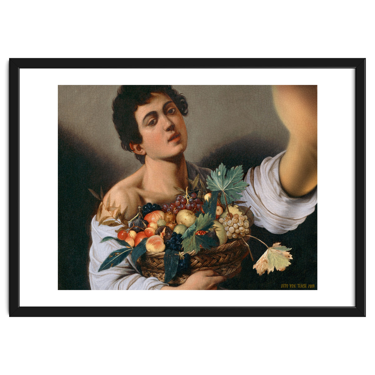 Boy With A Basket Of Fruit - Caravaggio - Selfie