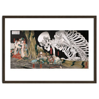 Utagawa Kuniyoshi – Mitsukuni Defying the Skeleton Specter (1910) | Dramatic Japanese Ukiyo-e Masterpiece