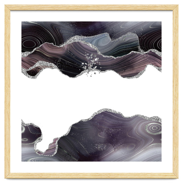 Black & Silver Glitter Agate Texture 07