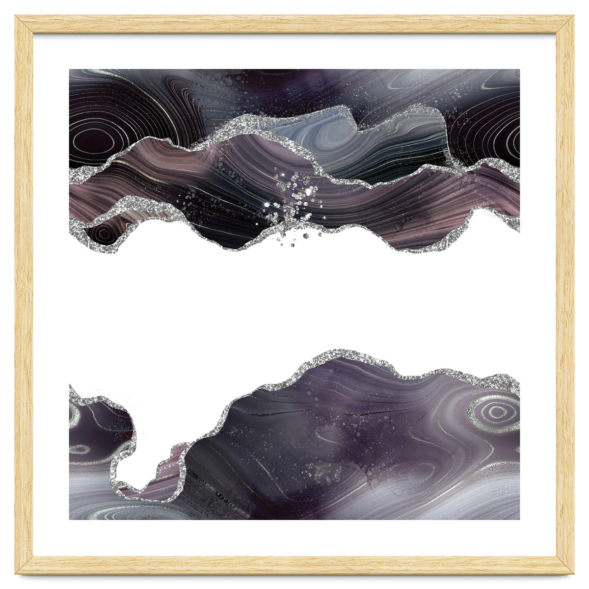 Black & Silver Glitter Agate Texture 07