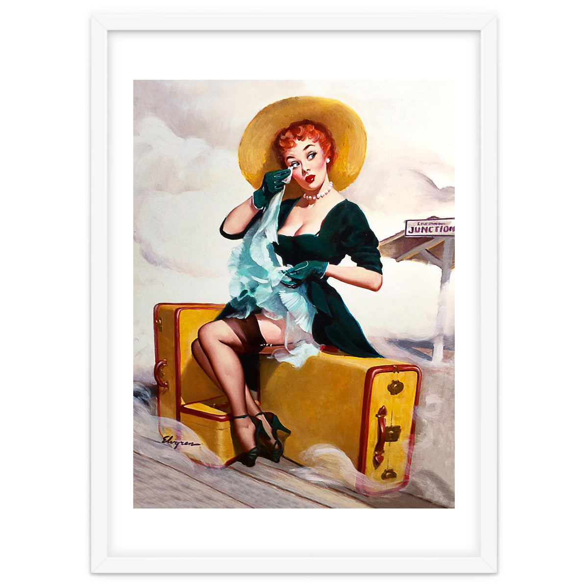 Pinup Sexy Girl Left At The Bus Station