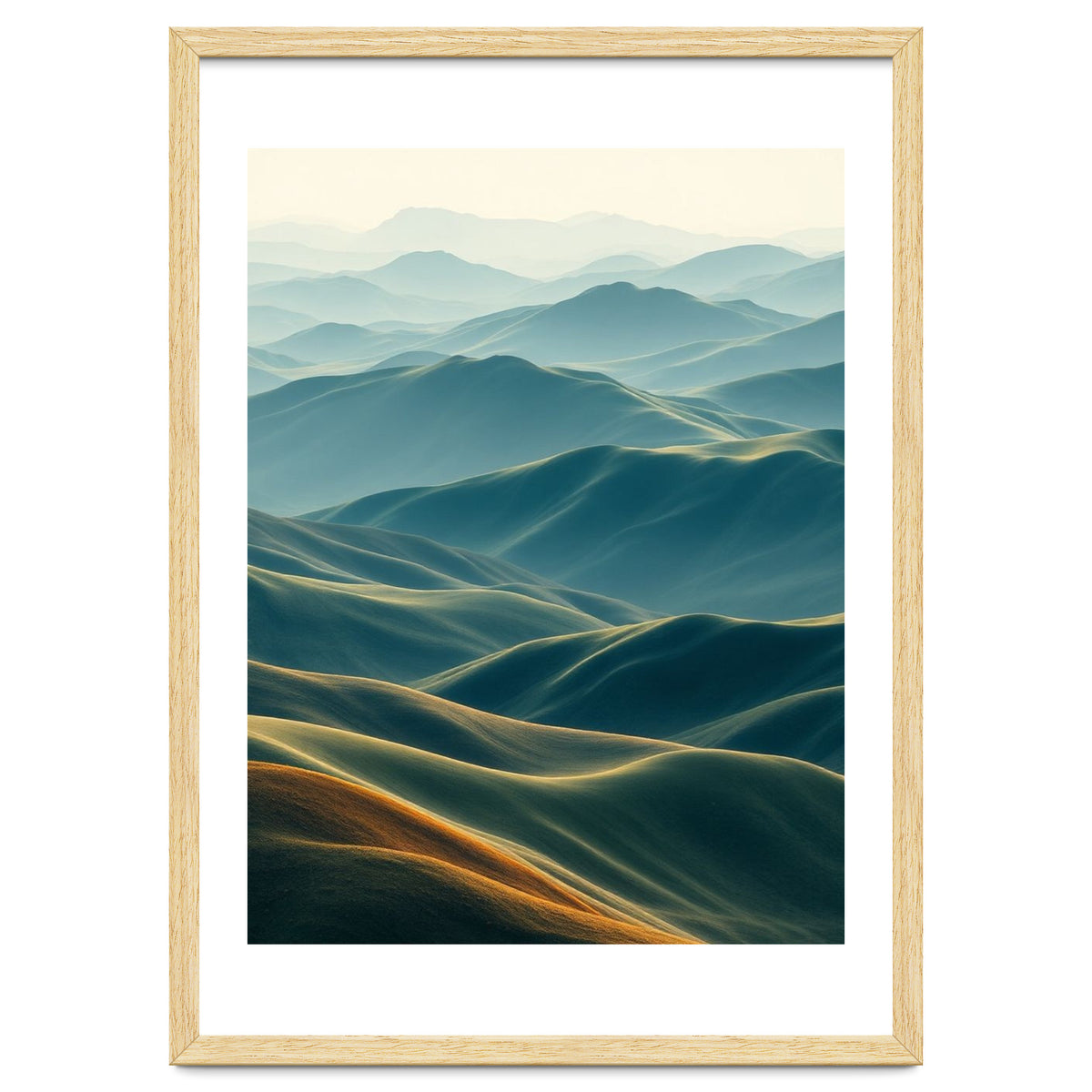 Minimalist Misty Mountain Landscape Wall Art
