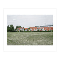 Red roof houses in the green field (Print Only)