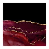 Burgundy & Gold Agate Texture 07 (Print Only)