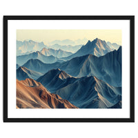 Hyper-Realistic Mountain Range Landscape Art